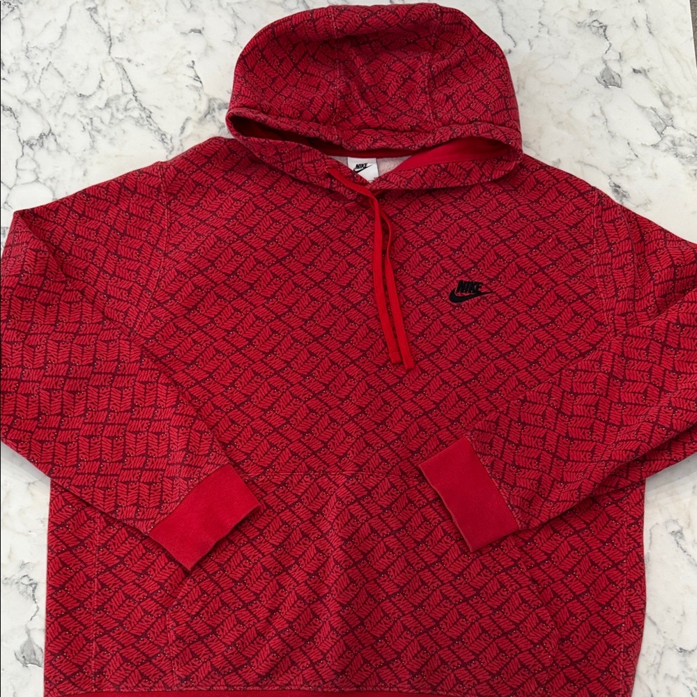 Nike Red Textured Hoodie